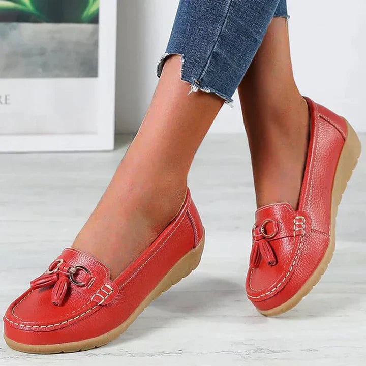 Zariah | Women’s cushioned work moccasins with tassel