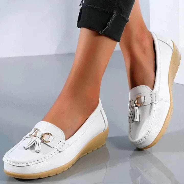 Zariah | Women’s cushioned work moccasins with tassel
