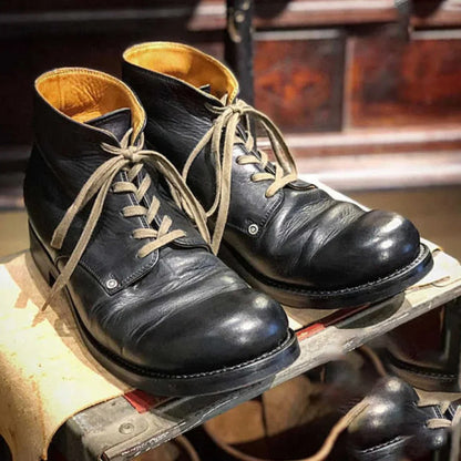 Larry | Men's Classic Leather Boots with Lace-Up Closure