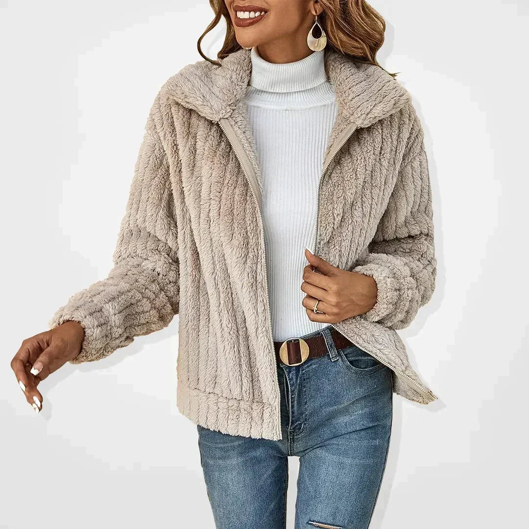 Lisa | Fluffy Cardigan with Zip-Up Front