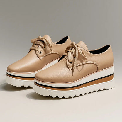 Velmora | Women Lace Up Platform Shoes with Thick Sole Design