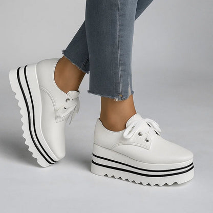Velmora | Women Lace Up Platform Shoes with Thick Sole Design
