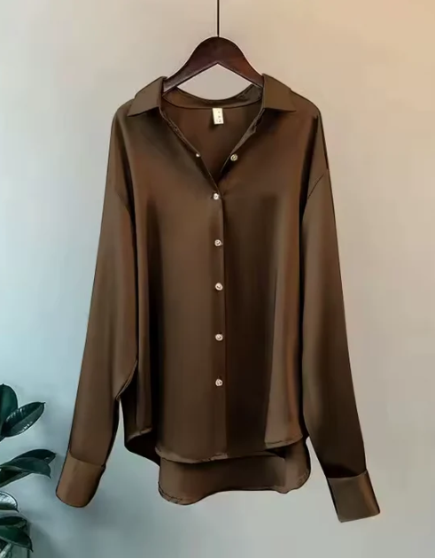 Rhea | Women elegant blouse with button down and relaxed fit