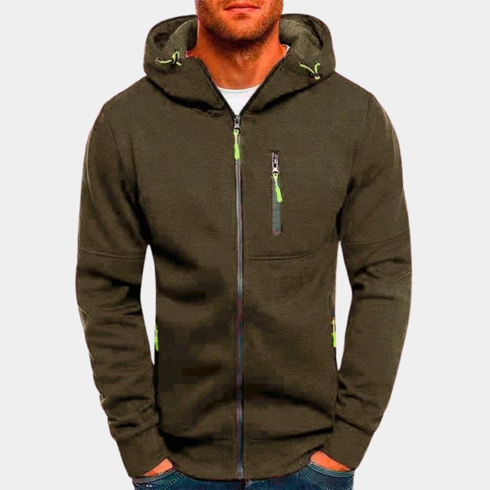 Ryan | Men's Casual Zip-Up Hoodie with Chest Zip Pocket