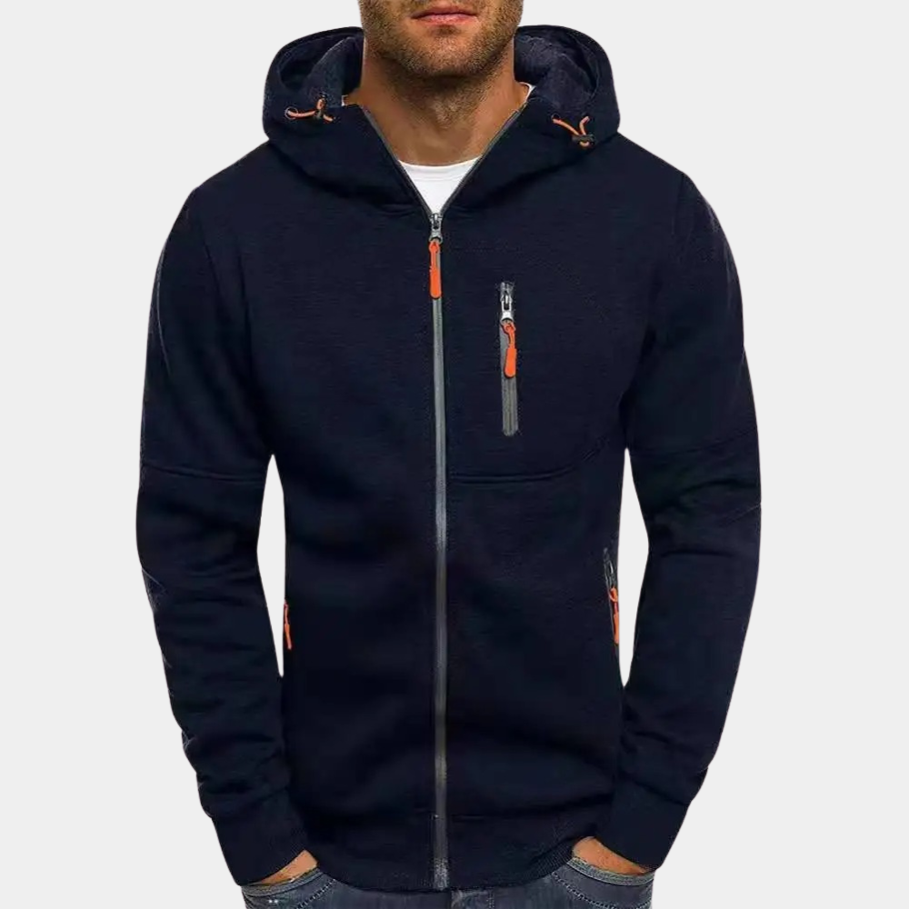 Ryan | Men's Casual Zip-Up Hoodie with Chest Zip Pocket