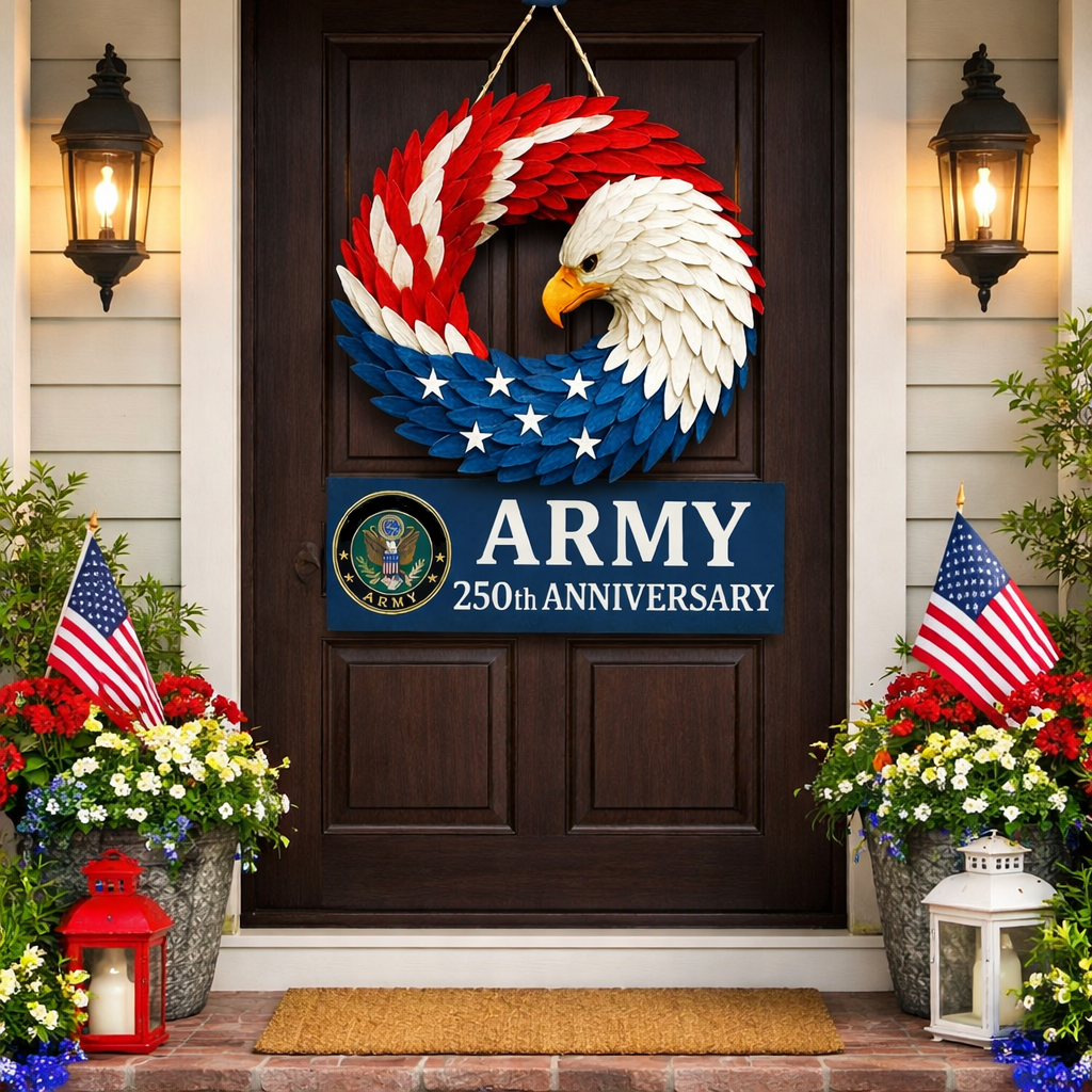 Frank | Patriotic Eagle Wreath Veterans Wall Art Decor