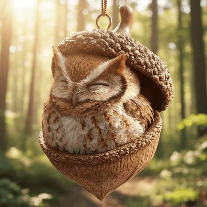 Handcrafted Woodland Animal Acorn Tree Ornaments Decorations