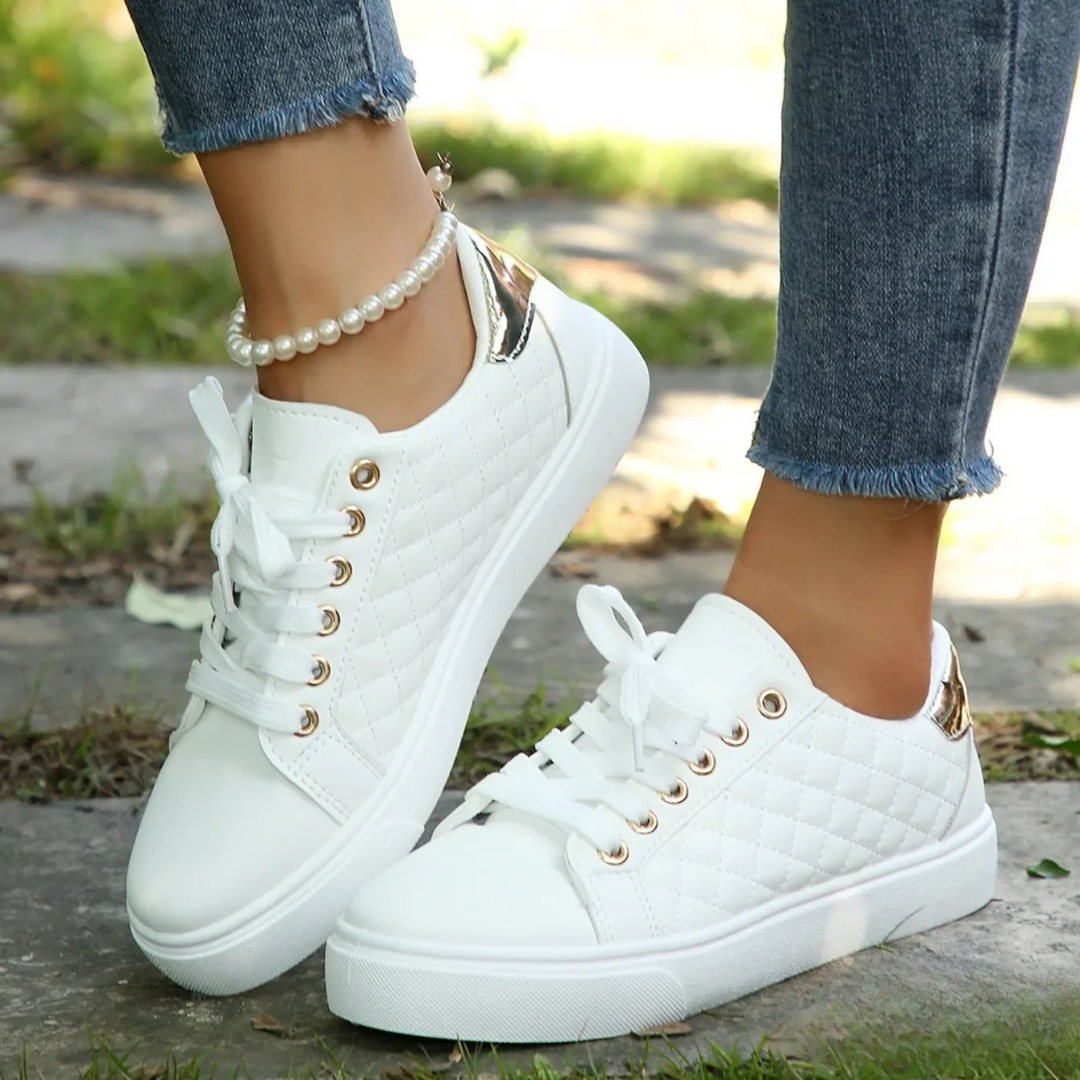 Devyn | Women’s Quilted Lace-Up Sneakers | Comfortable