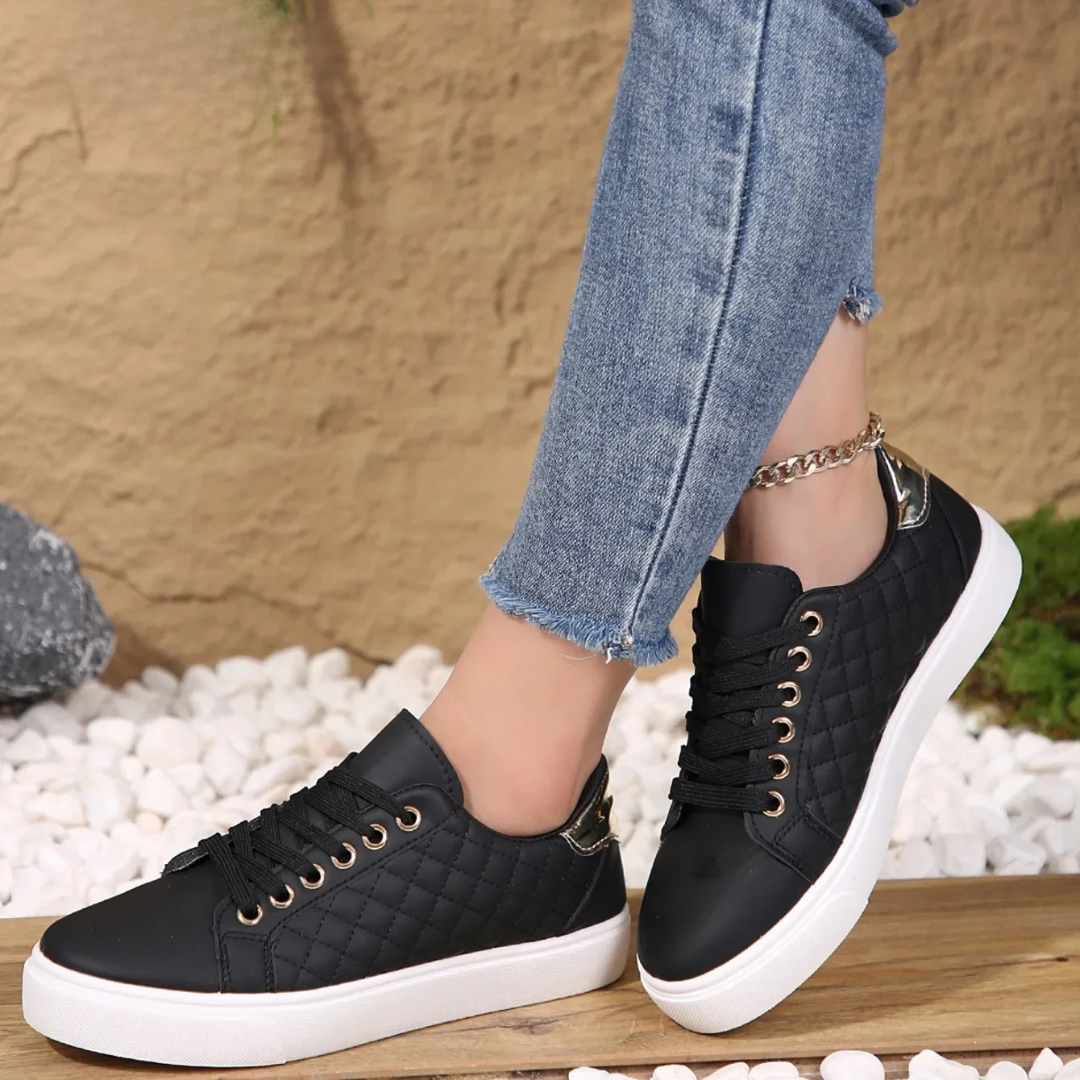 Devyn | Women’s Quilted Lace-Up Sneakers | Comfortable