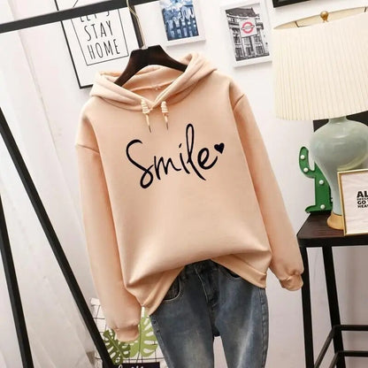 Stella | Women's Casual Smile Hoodie with Drawstring