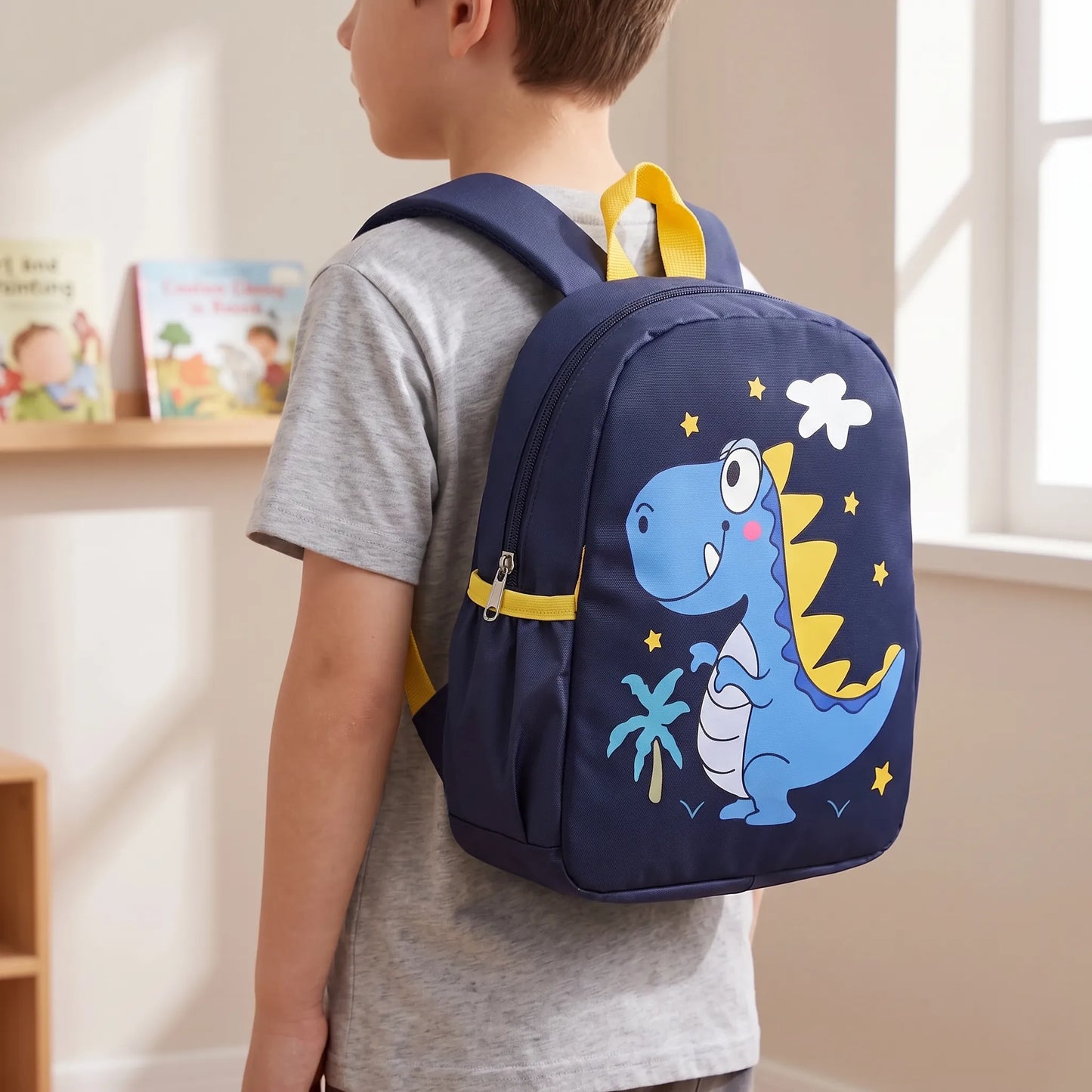 Damian | Colorful Kids Backpack with Dinosaur Design for School