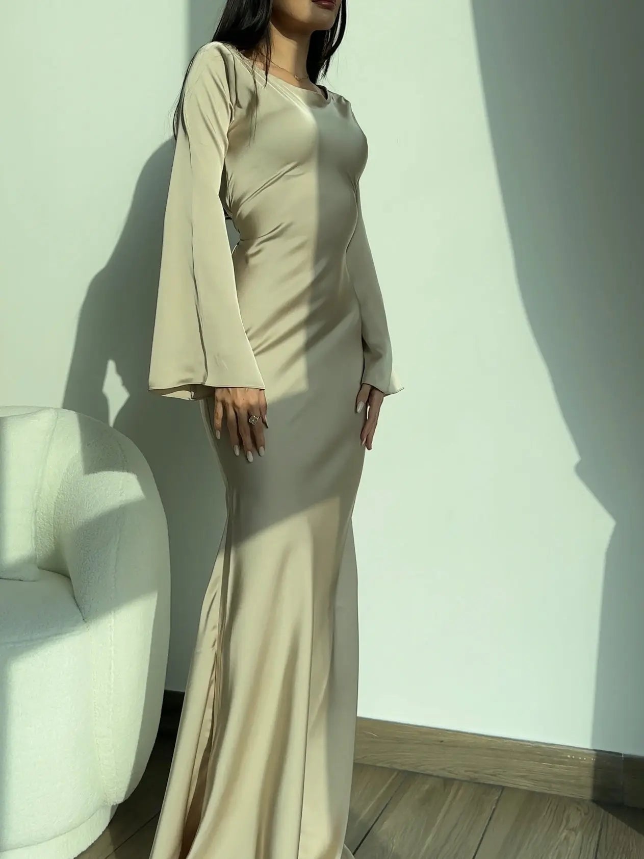 Natalie | Elegant long sleeve maxi dress with flowing fit