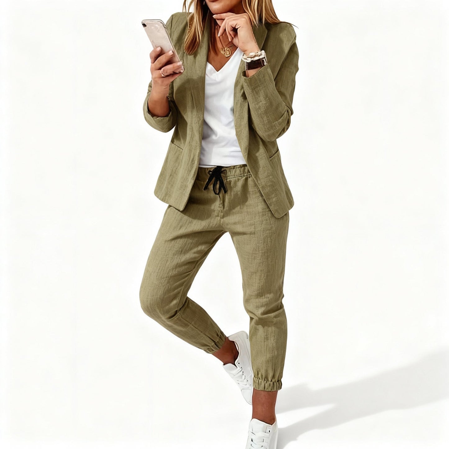 Gwendolyn | Women’s Oversized Structured Blazer with Wide-Leg Pants | Comfortable