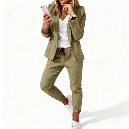 Gwendolyn | Women’s Oversized Structured Blazer with Wide-Leg Pants | Comfortable