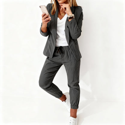 Gwendolyn | Women’s Oversized Structured Blazer with Wide-Leg Pants | Comfortable