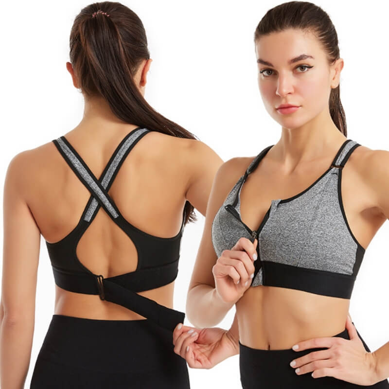 Charlotte | Sports Bra with Front Zip Closure