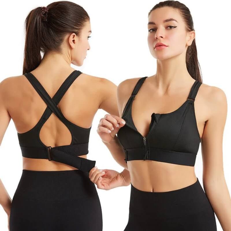 Charlotte | Sports Bra with Front Zip Closure