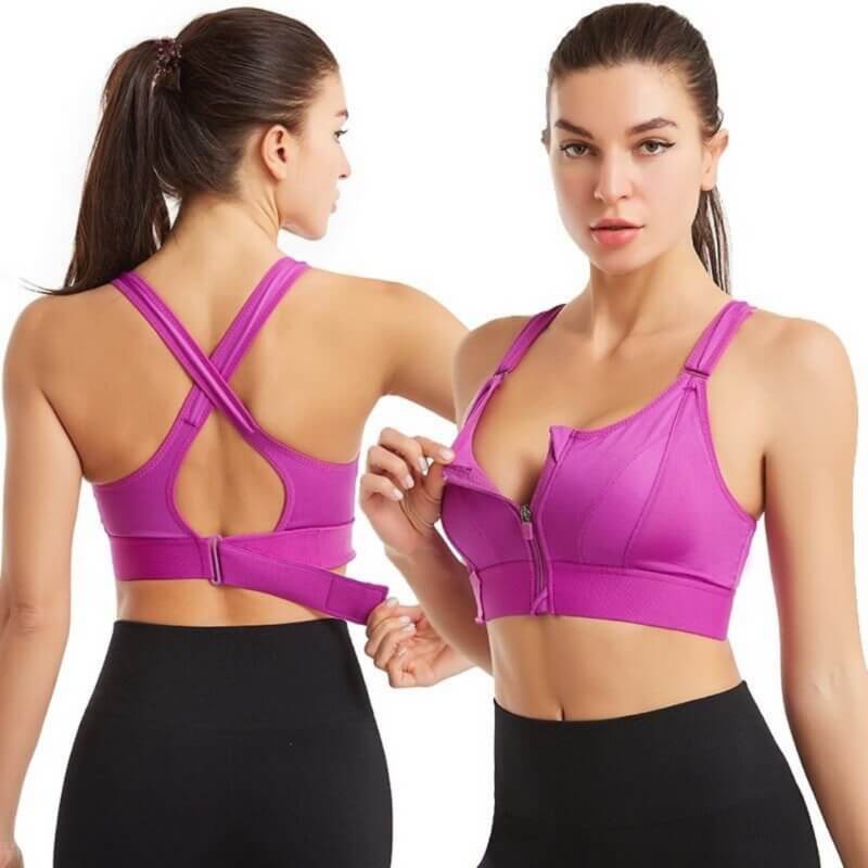 Charlotte | Sports Bra with Front Zip Closure