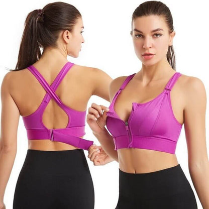Charlotte | Sports Bra with Front Zip Closure