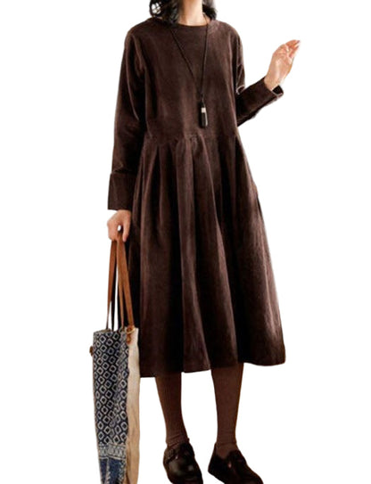 Zerra | Velvet midi dress with long sleeves