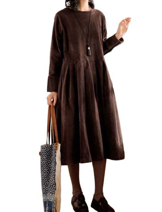 Zerra | Velvet midi dress with long sleeves