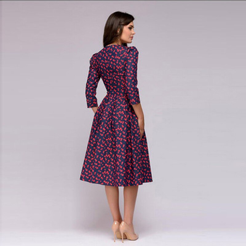 Leilani | Women’s Three-Quarter Sleeve Midi Dress | Elegant