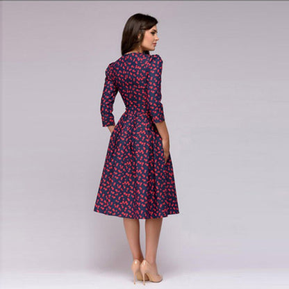 Leilani | Women’s Three-Quarter Sleeve Midi Dress | Elegant