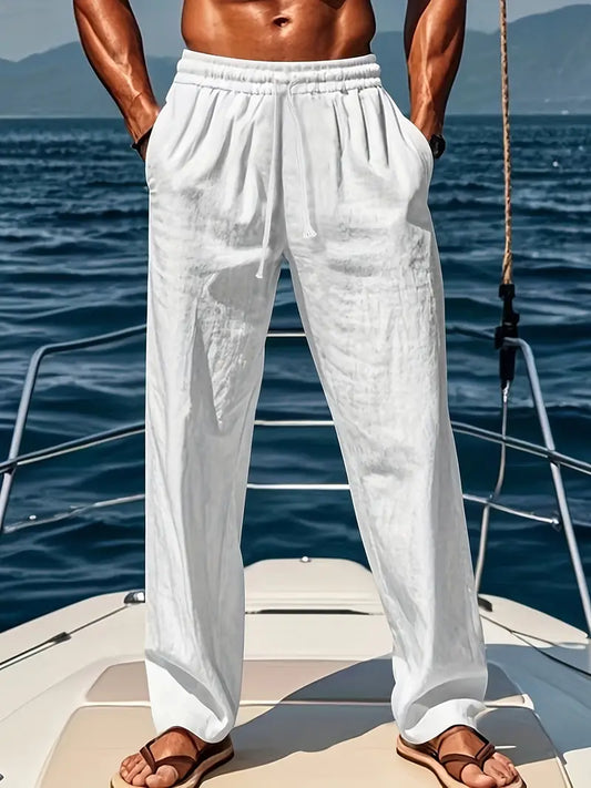 Timothy | Men’s elegant linen pants with relaxed wide leg