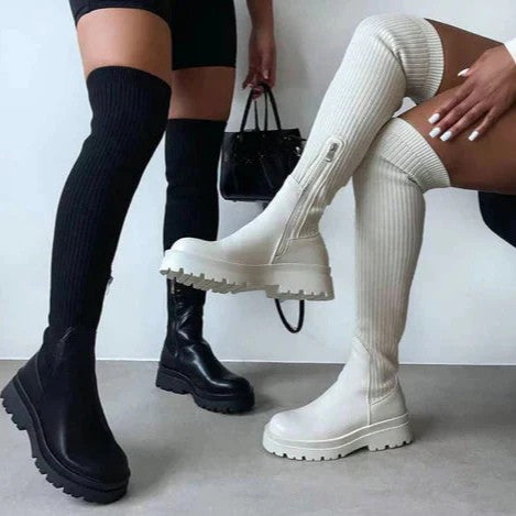 Scarlett | Women's Trendy Stylish Knee-high Boots with Zipper