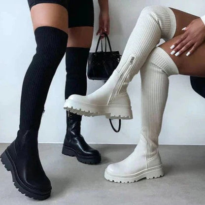 Scarlett | Women's Trendy Stylish Knee-high Boots with Zipper