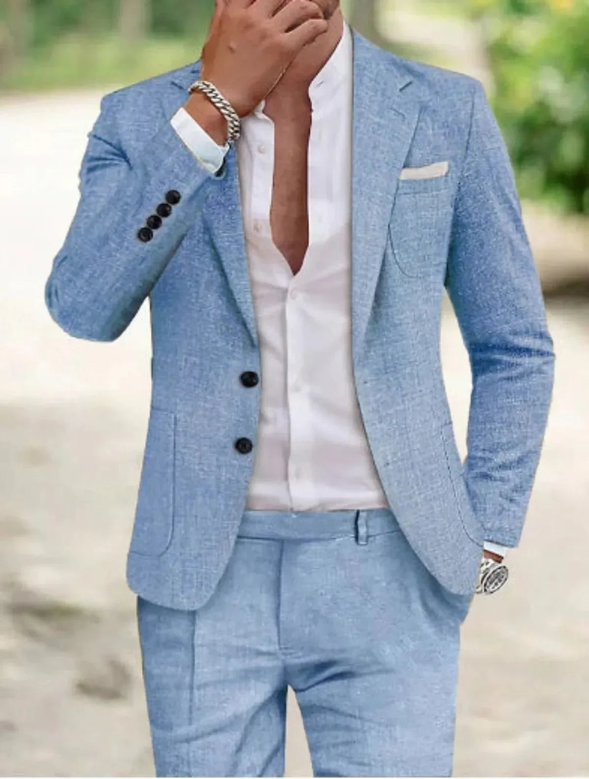 Luke | Men's classic suit set with two button wedding style