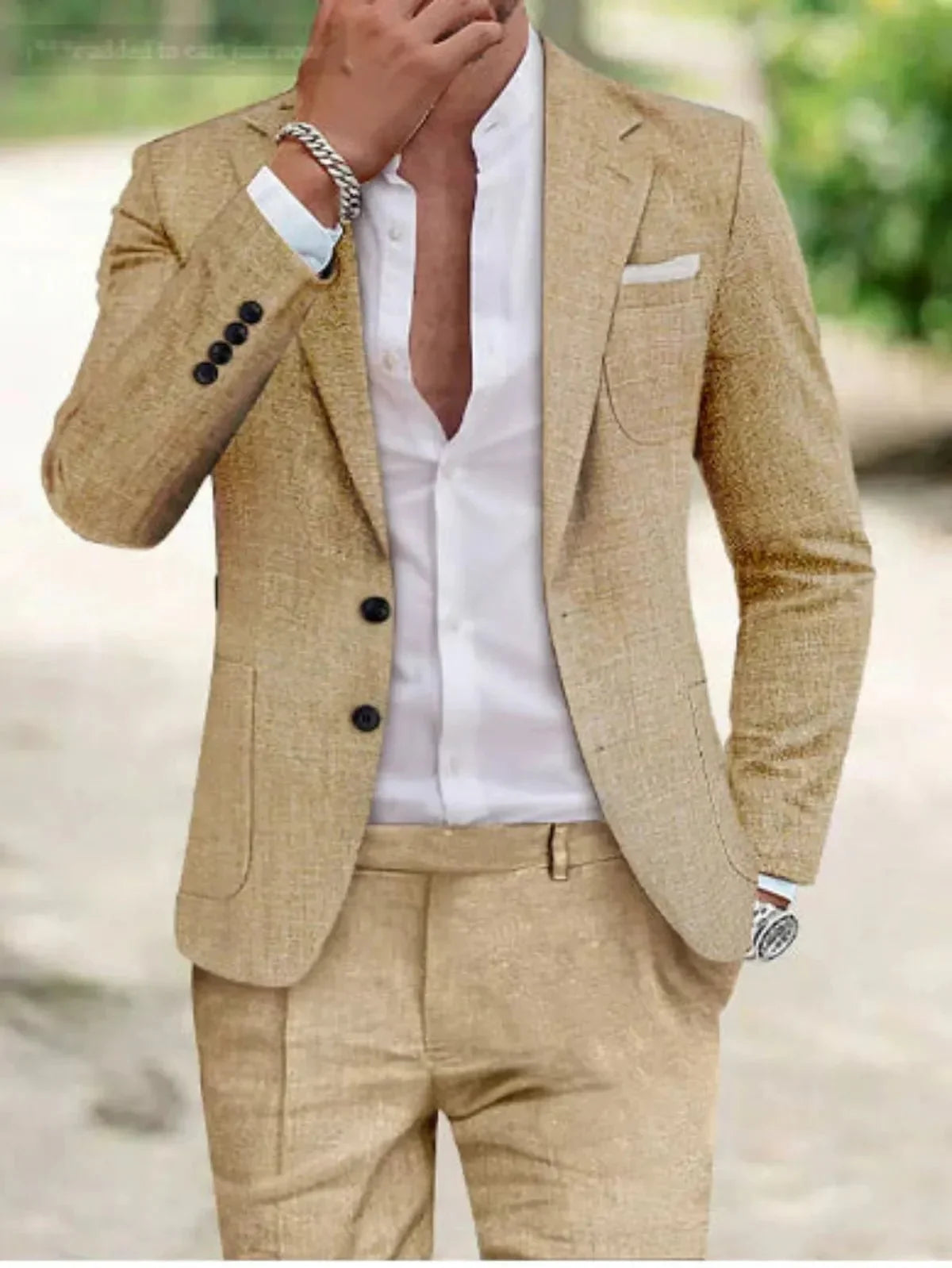 Luke | Men's classic suit set with two button wedding style
