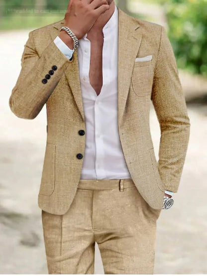 Luke | Men's classic suit set with two button wedding style