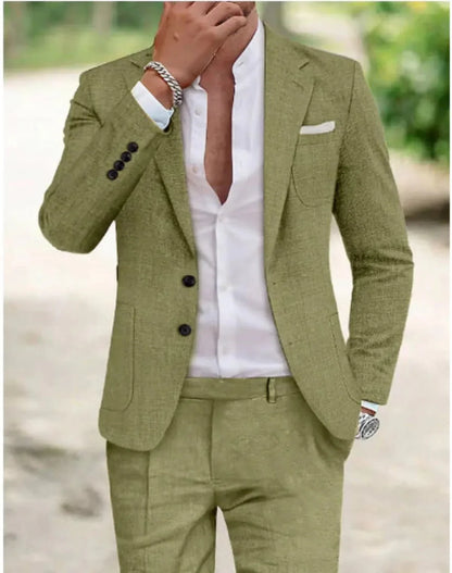 Luke | Men's classic suit set with two button wedding style