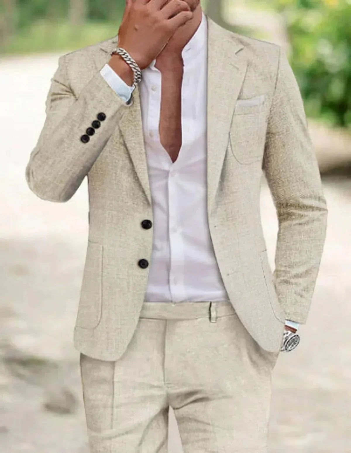 Luke | Men's classic suit set with two button wedding style