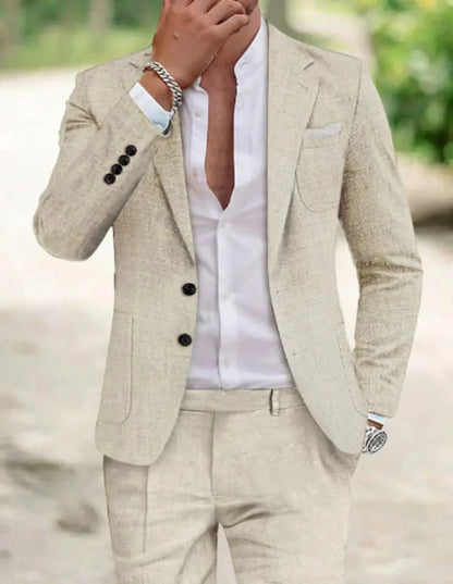 Luke | Men's classic suit set with two button wedding style