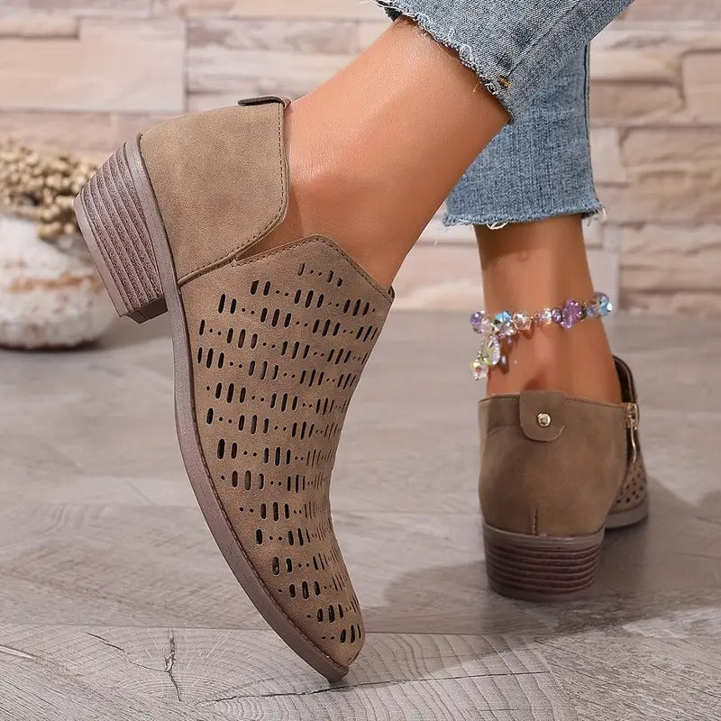Jocelyn | Women’s Cutout Ankle Boots for summer | Side Zipper