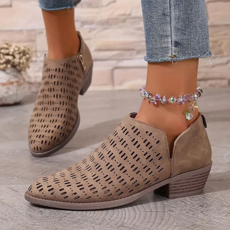 Jocelyn | Women’s Cutout Ankle Boots for summer | Side Zipper
