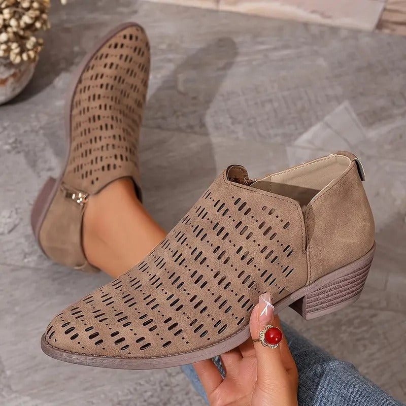 Jocelyn | Women’s Cutout Ankle Boots for summer | Side Zipper