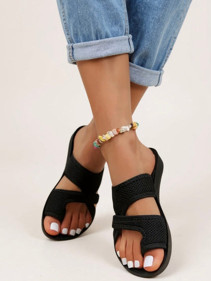 Sienna | Women Cushioned Slide Sandals with Cutout Strap