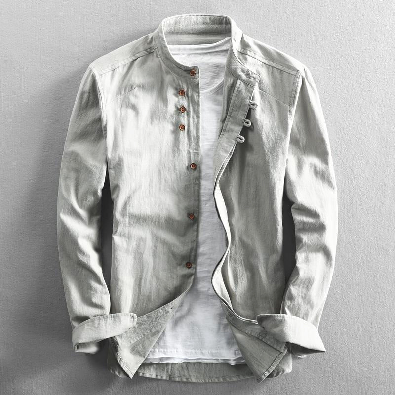 Westin | Men’s Collarless Button-Front Shirt | Sleek
