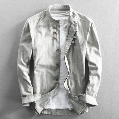 Westin | Men’s Collarless Button-Front Shirt | Sleek