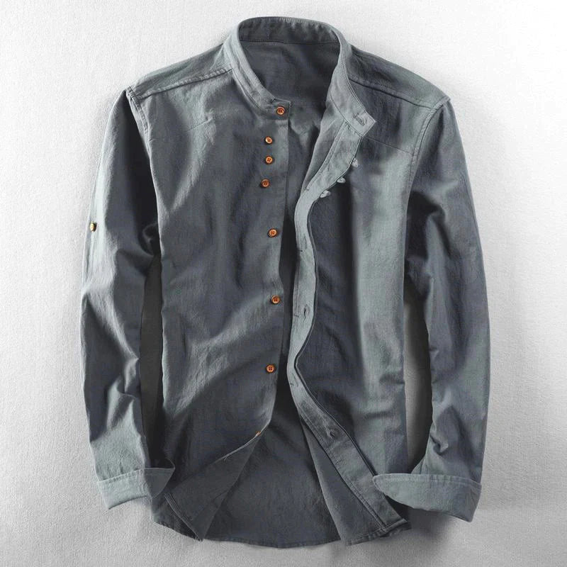 Westin | Men’s Collarless Button-Front Shirt | Sleek
