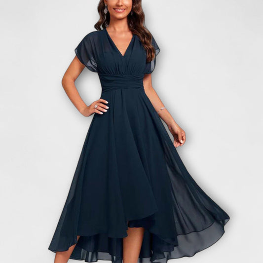 Kenna | Women’s Flutter Sleeve Midi Dress | Soft