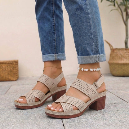 Ivory | Women’s comfort platform heel orthopedic sandals