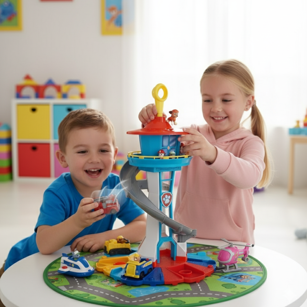Jason | Kids Play Tower Toy Set with Slide and Vehicles