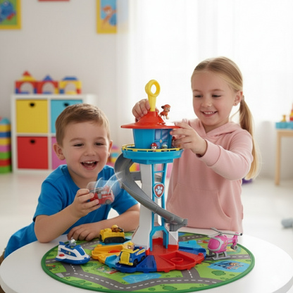 Jason | Kids Play Tower Toy Set with Slide and Vehicles