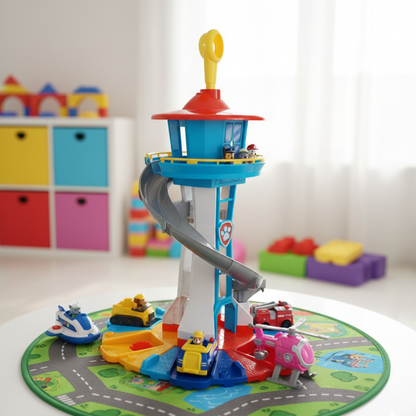Jason | Kids Play Tower Toy Set with Slide and Vehicles