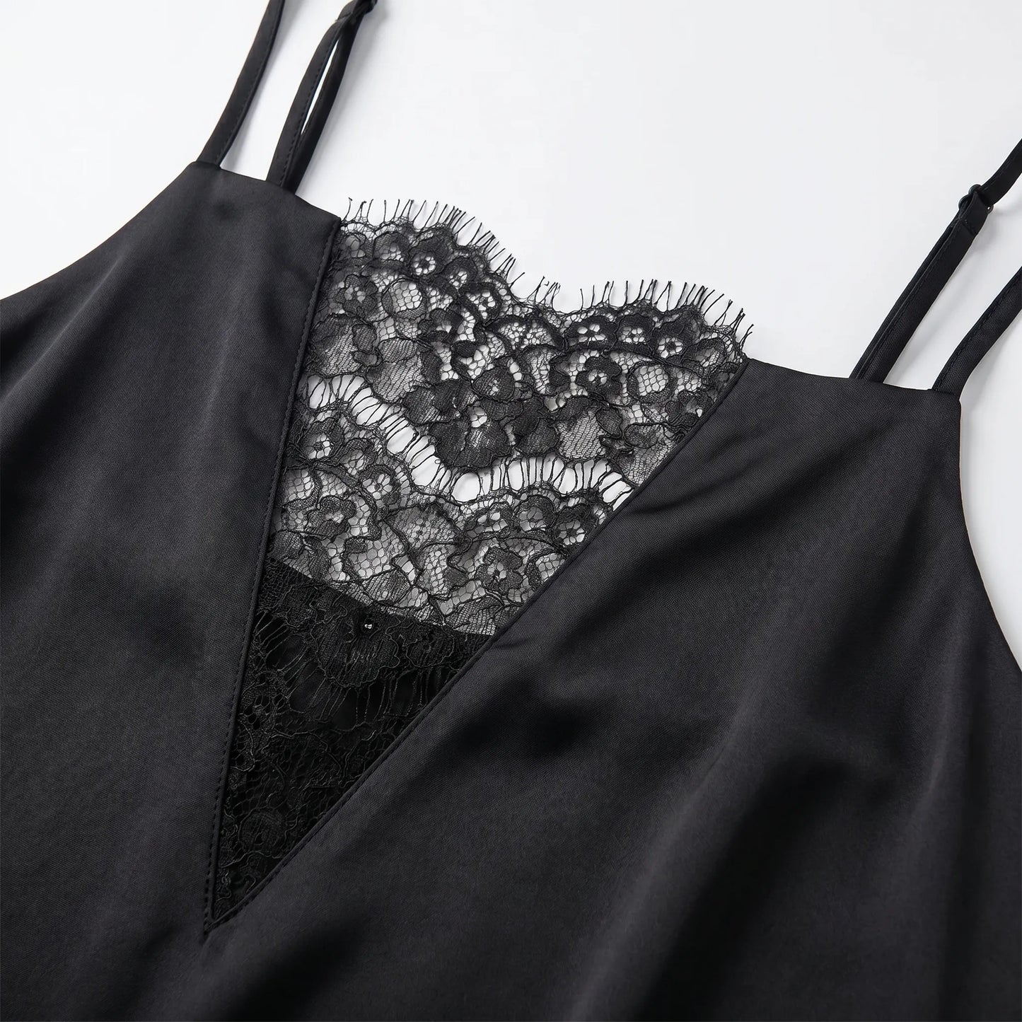 Hazel | Elegant Slip Dress with Lace Trim