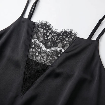 Hazel | Elegant Slip Dress with Lace Trim